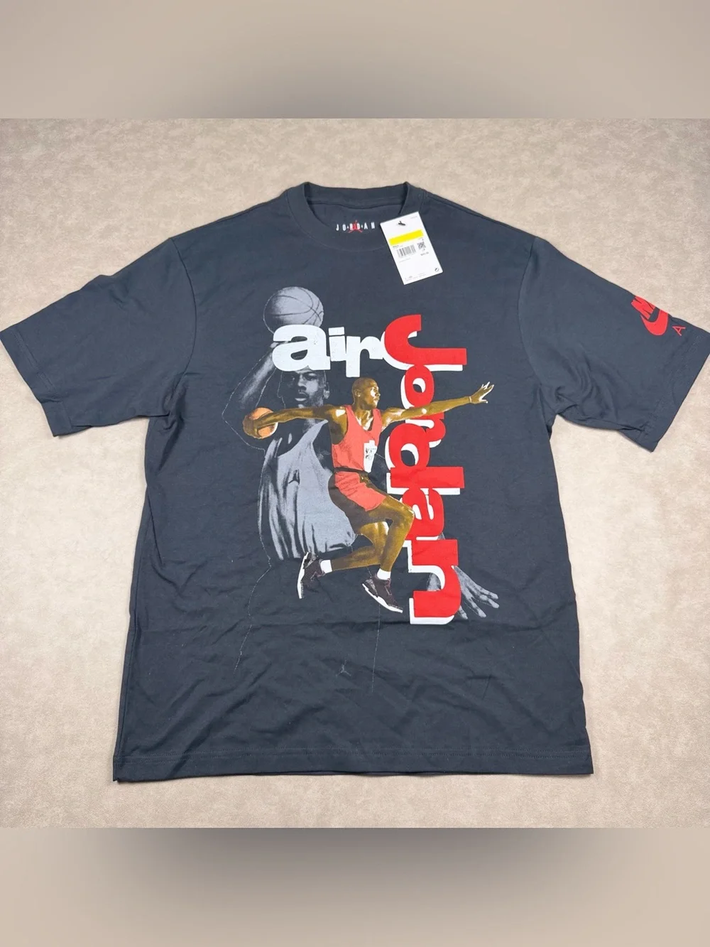 Jordan Black Tee with Red Jumpman Detail